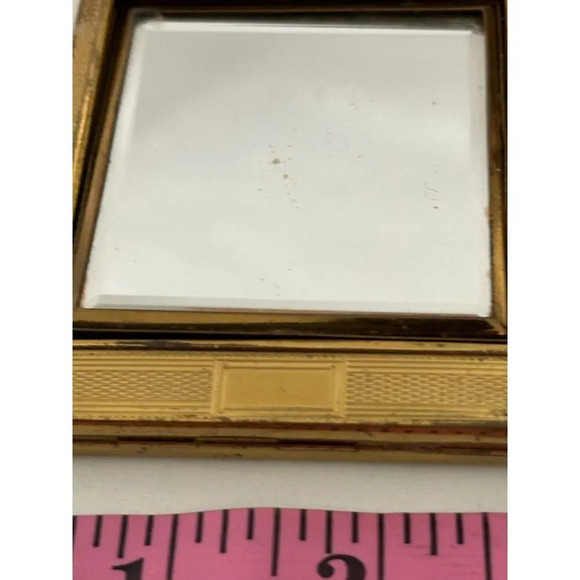 Vintage Small Gold Metal Frame Twofold Goldtone Picture Frame Nursery Decor - Picture 4 of 9